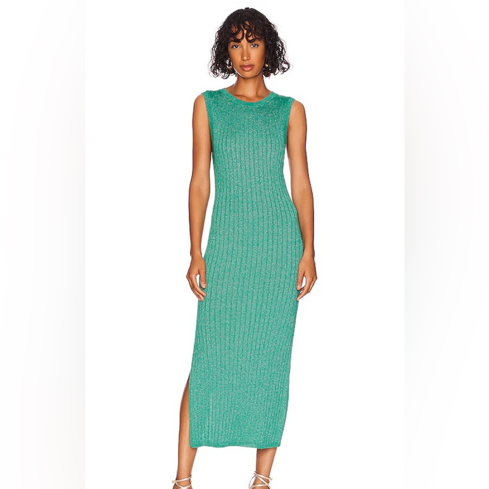 HOUSE OF HARLOW 1960 Metallic Knit Midi Dresss